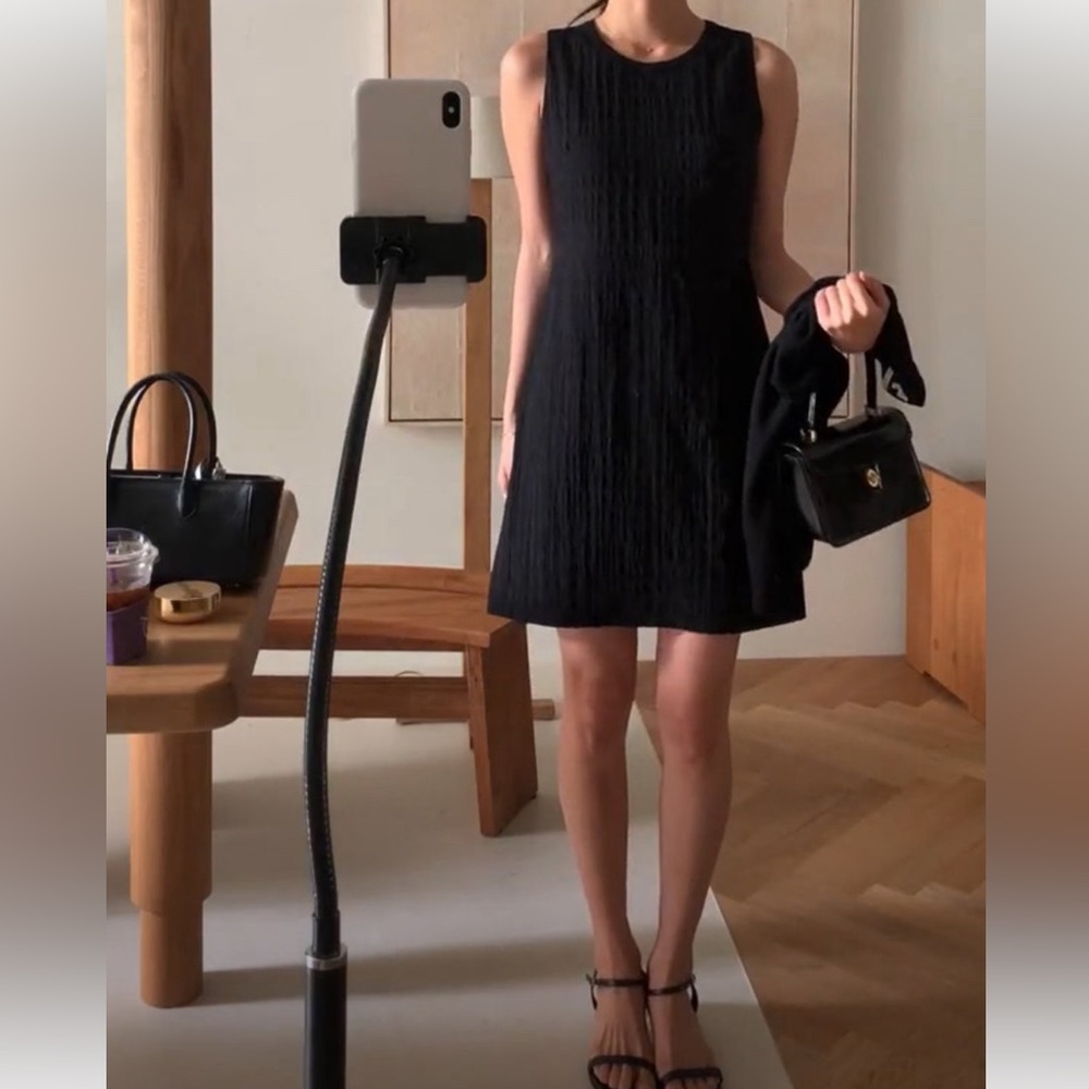 ❤️ NWT Korean (SIE) check sleeveless dress black